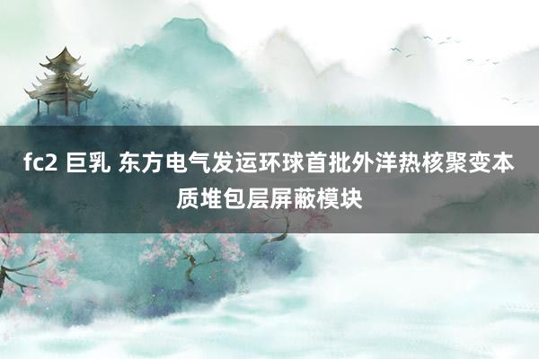 fc2 巨乳 东方电气发运环球首批外洋热核聚变本质堆包层屏蔽模块