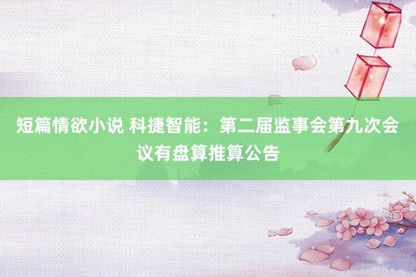 短篇情欲小说 科捷智能：第二届监事会第九次会议有盘算推算公告