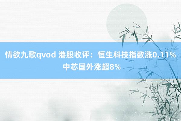 情欲九歌qvod 港股收评：恒生科技指数涨0.11% 中芯国外涨超8%